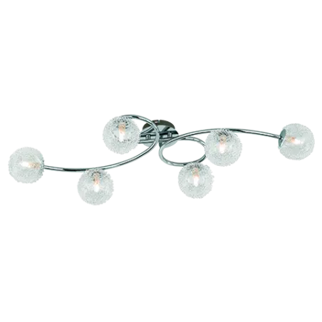 TRIO Plafonnier intérieur chrome et transparent claire WIRE - Pas cher
