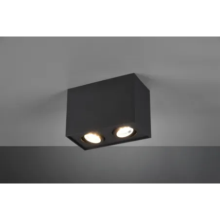 TRIO Plafonnier intérieur noir mat BISCUIT - Pas cher
