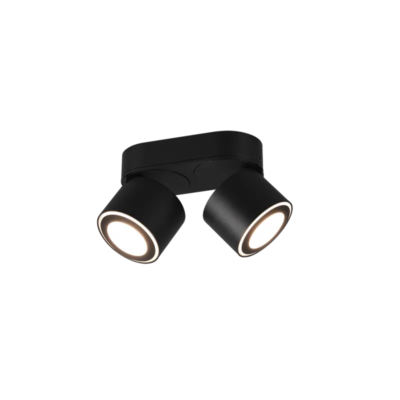 TRIO Plafonnier intérieur noir mat TAURUS - Pas cher