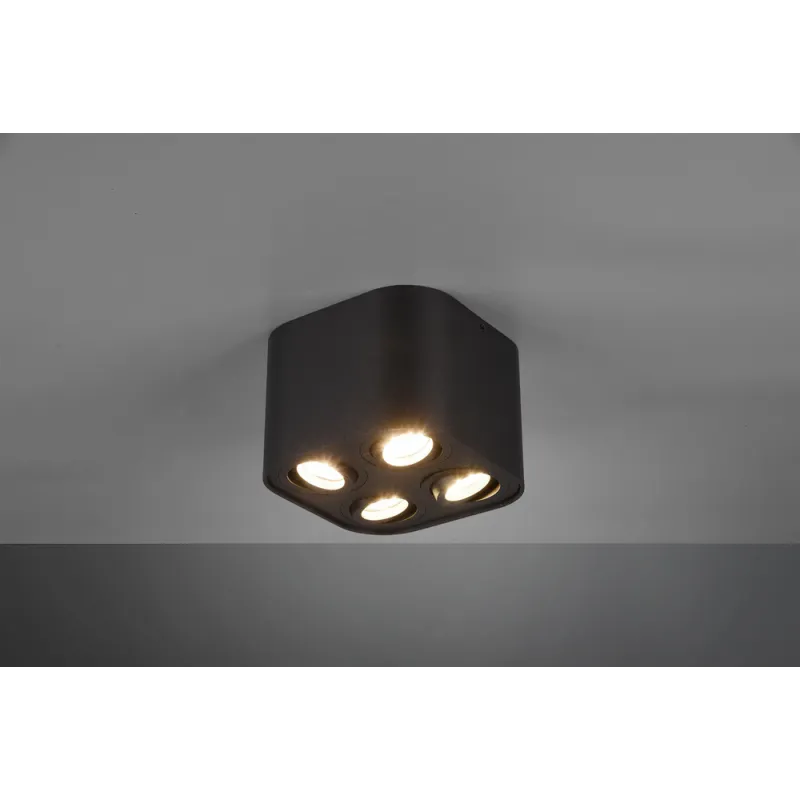 TRIO Plafonnier intérieur noir mat COOKIE - Pas cher