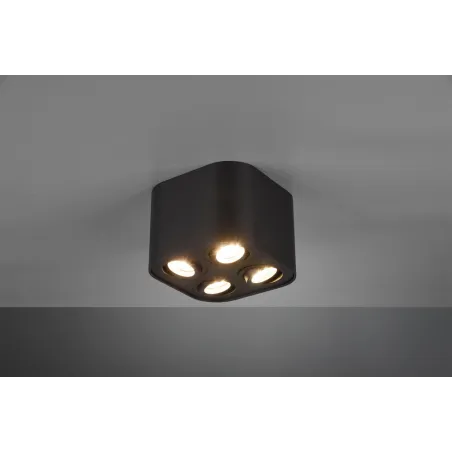 TRIO Plafonnier intérieur noir mat COOKIE - Pas cher