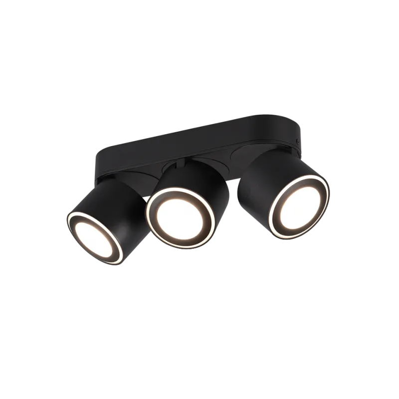 TRIO Plafonnier intérieur noir mat TAURUS - Pas cher