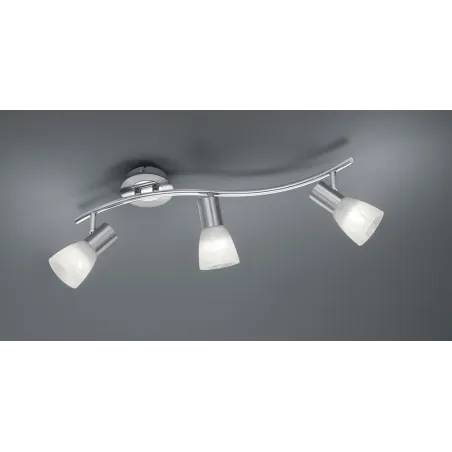 TRIO Spot intérieur nickel mat et albâtre LEVISTO - Pas cher