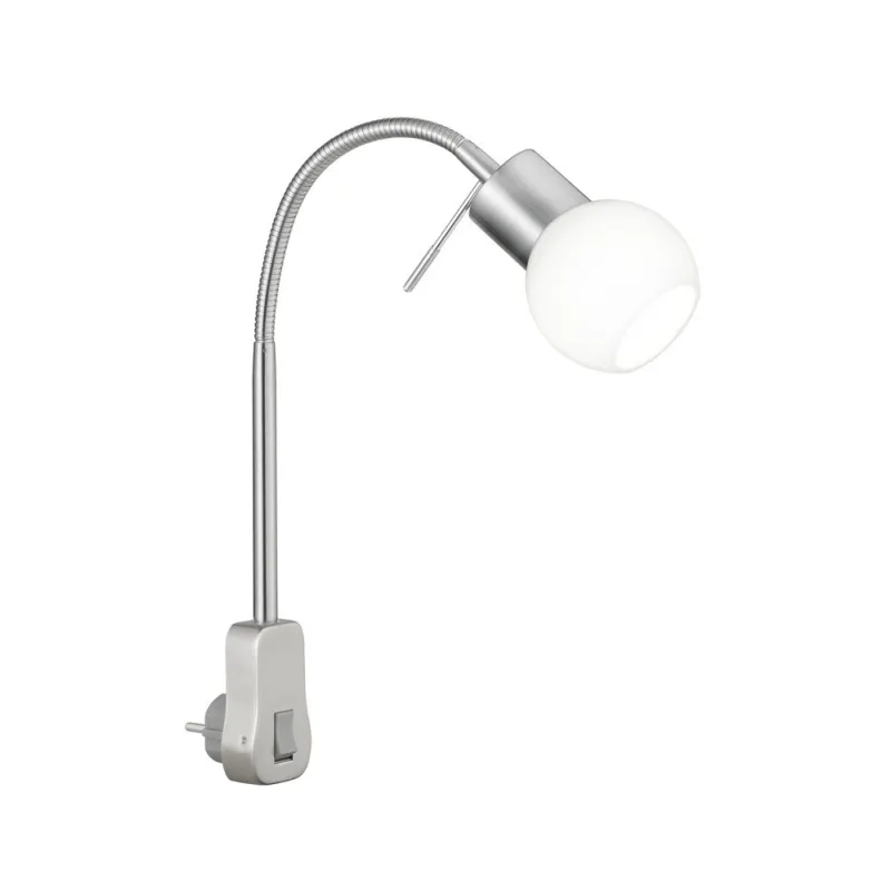 TRIO Spot intérieur nickel mat et blanc FRED - Pas cher