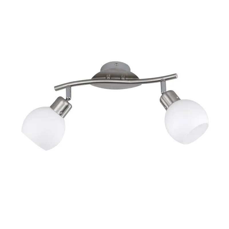 TRIO Spot intérieur nickel mat et blanc FREDDY - Pas cher