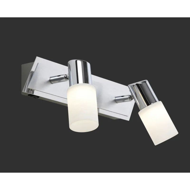 TRIO Spot intérieur chrome et blanc balayé CLAPTON - Pas cher