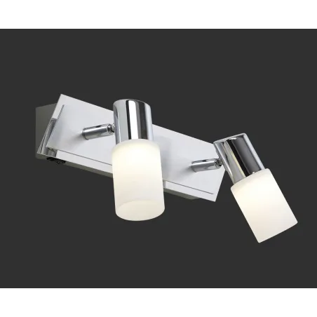 TRIO Spot intérieur chrome et blanc balayé CLAPTON - Pas cher