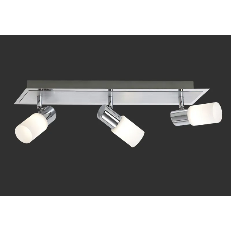 TRIO Spot intérieur chrome et blanc balayé CLAPTON - Pas cher