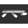 TRIO Spot intérieur chrome et blanc balayé CLAPTON - Pas cher