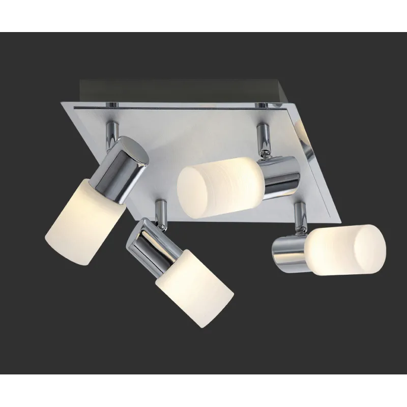 TRIO Spot intérieur chrome et blanc balayé CLAPTON - Pas cher
