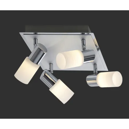 TRIO Spot intérieur chrome et blanc balayé CLAPTON - Pas cher