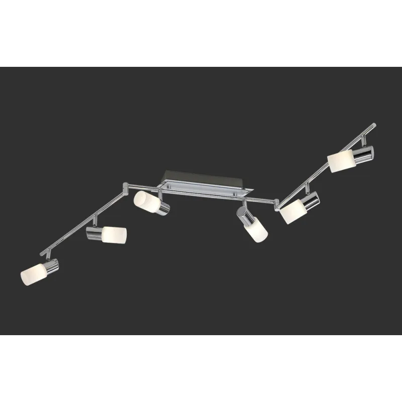 TRIO Spot intérieur chrome et blanc balayé CLAPTON - Pas cher