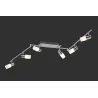 TRIO Spot intérieur chrome et blanc balayé CLAPTON - Pas cher