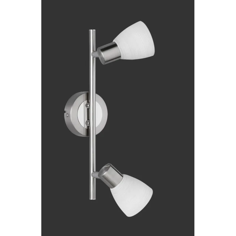 TRIO Spot intérieur nickel mat et blanc balayé CARICO - Pas cher
