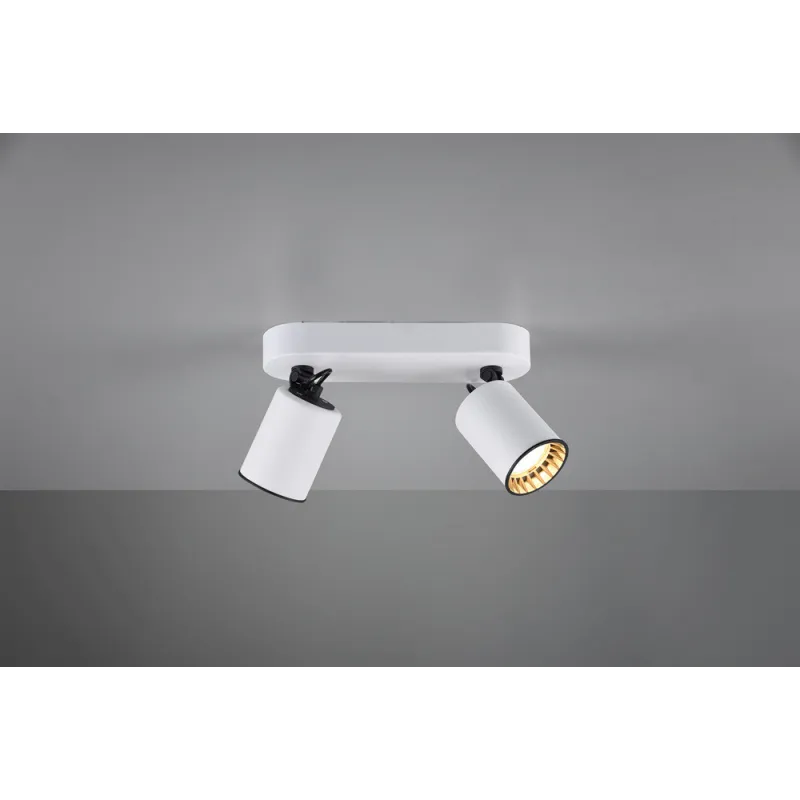 TRIO Spot intérieur blanc mat et noir PAGO - Pas cher