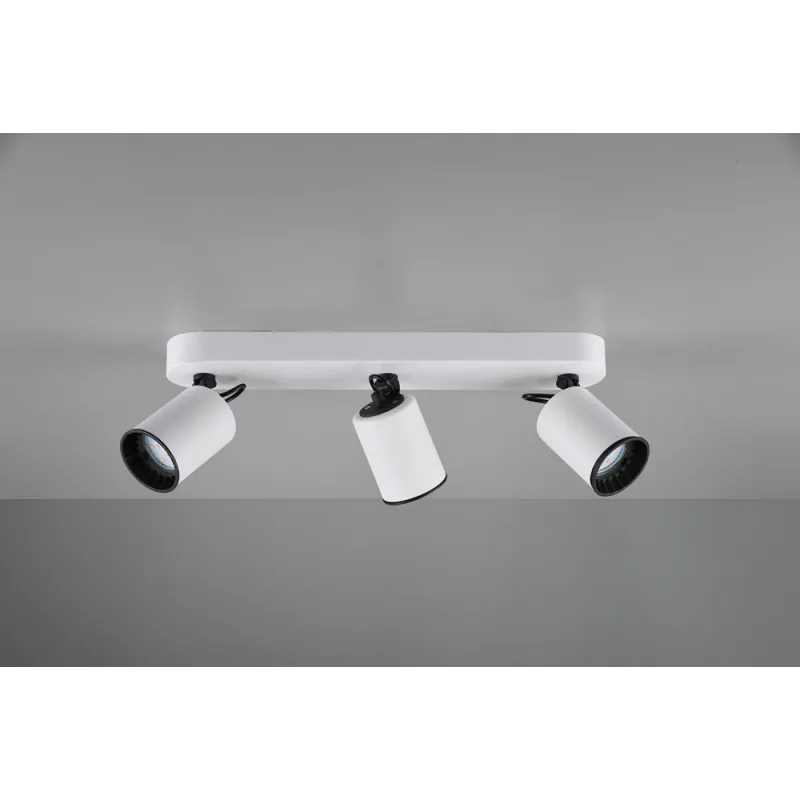 TRIO Spot intérieur blanc mat et noir PAGO - Pas cher