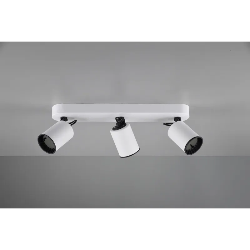 TRIO Spot intérieur blanc mat et noir PAGO - Pas cher