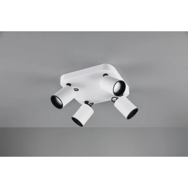 TRIO Spot intérieur blanc mat et noir PAGO - Pas cher