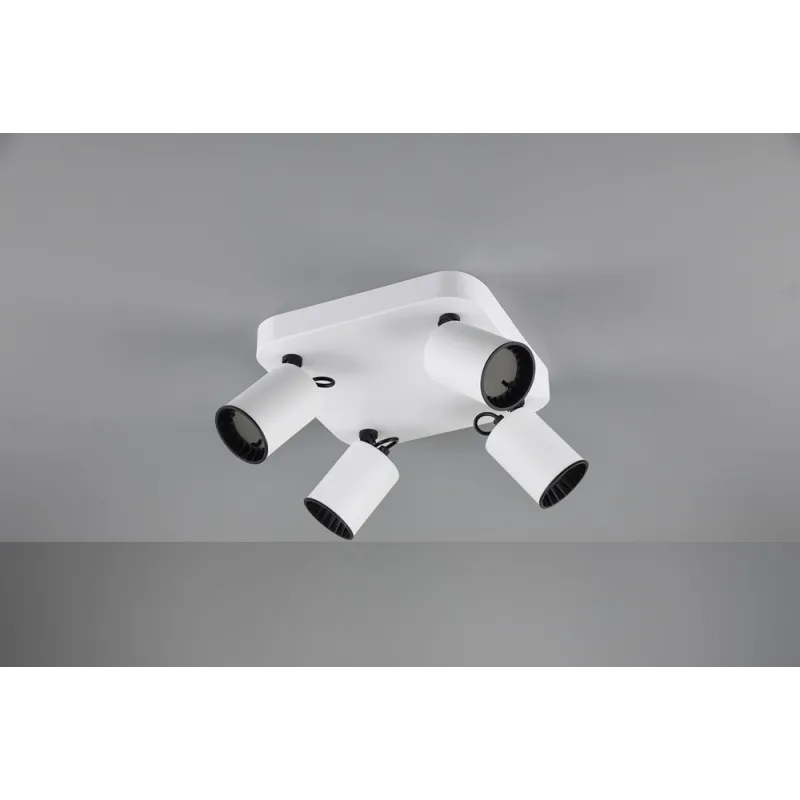 TRIO Spot intérieur blanc mat et noir PAGO - Pas cher