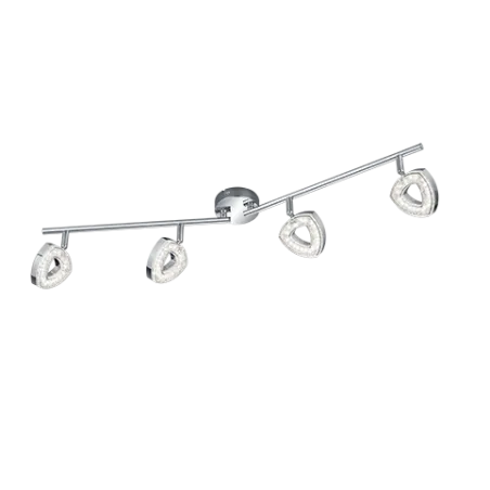 TRIO Spot intérieur chrome et transparent claire TOURS - Pas cher