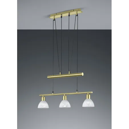 TRIO Suspension intérieur laiton mat et albâtre LEVISTO - Pas cher