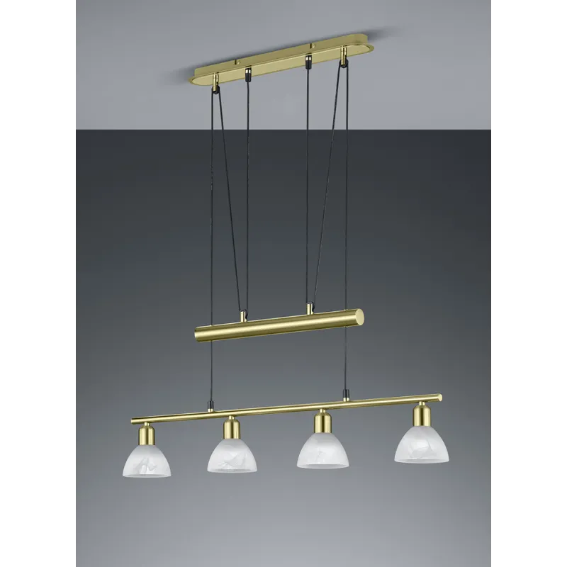 TRIO Suspension intérieur laiton mat et albâtre LEVISTO - Pas cher