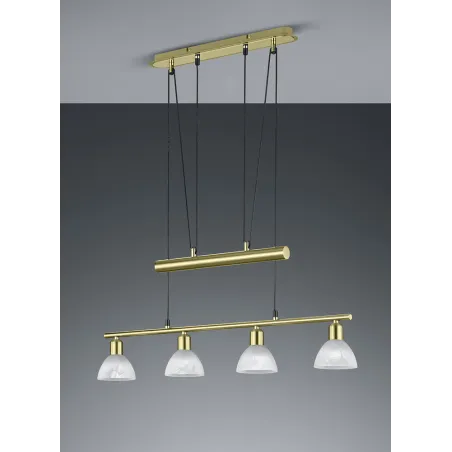 TRIO Suspension intérieur laiton mat et albâtre LEVISTO - Pas cher