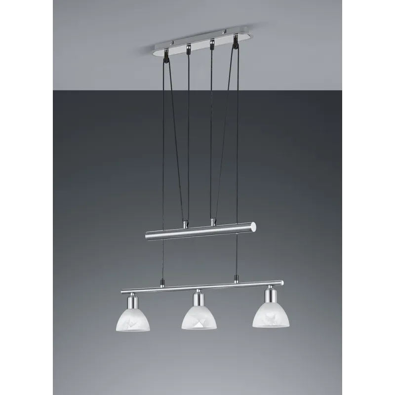 TRIO Suspension intérieur nickel mat et albâtre LEVISTO - Pas cher