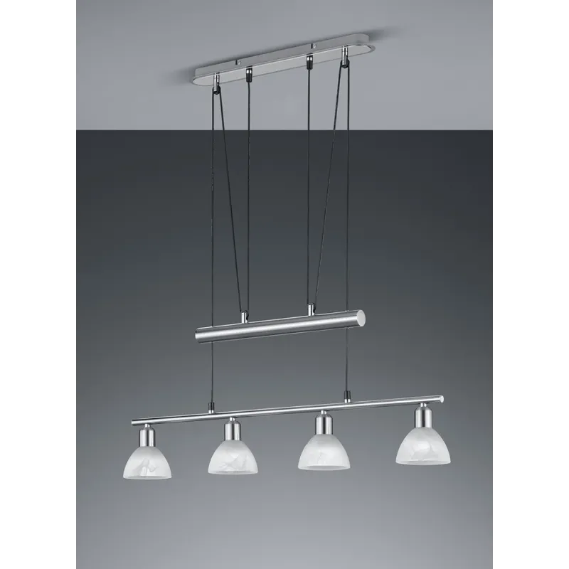 TRIO Suspension intérieur nickel mat et albâtre LEVISTO - Pas cher