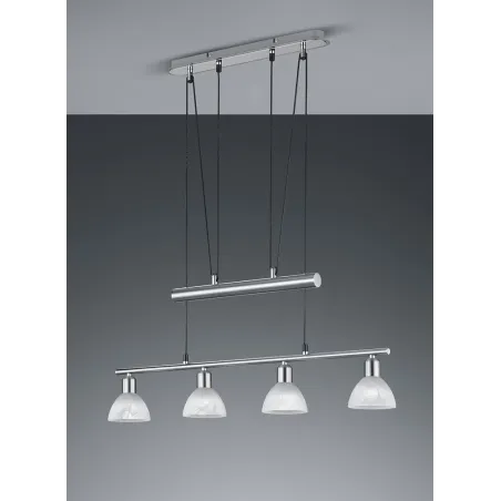 TRIO Suspension intérieur nickel mat et albâtre LEVISTO - Pas cher
