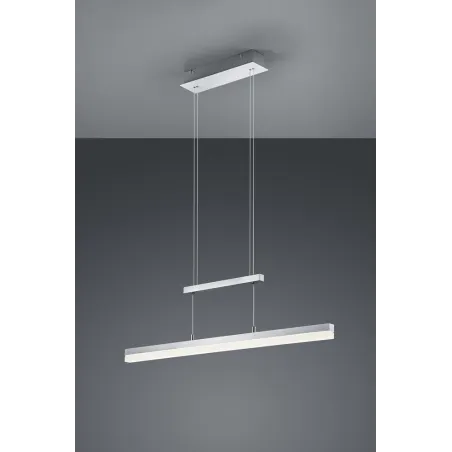 TRIO Suspension intérieur aluminium balayé et blanc CALVARO - Pas cher