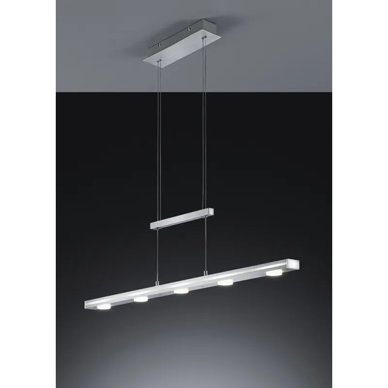 TRIO Suspension intérieur aluminium balayé et blanc CAVALLO - Pas cher