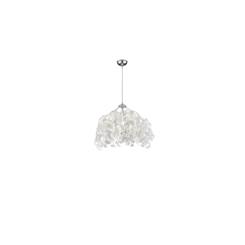 TRIO Suspension intérieur chrome et blanc LEAVY - Pas cher