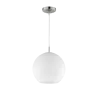 TRIO Suspension intérieur nickel mat et blanc MOON - Pas cher