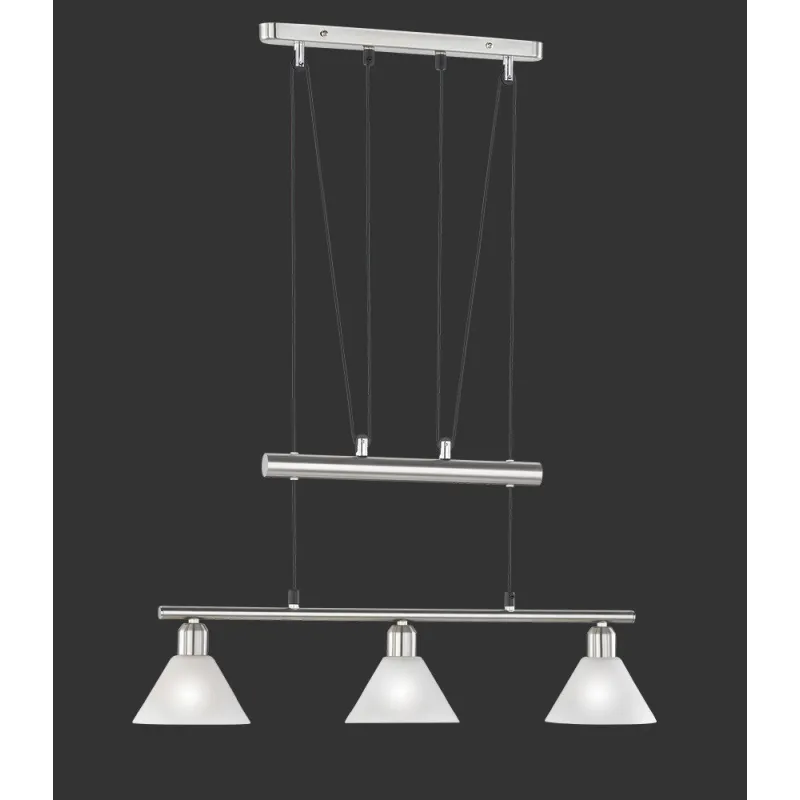 TRIO Suspension intérieur nickel mat et blanc STAMINA - Pas cher