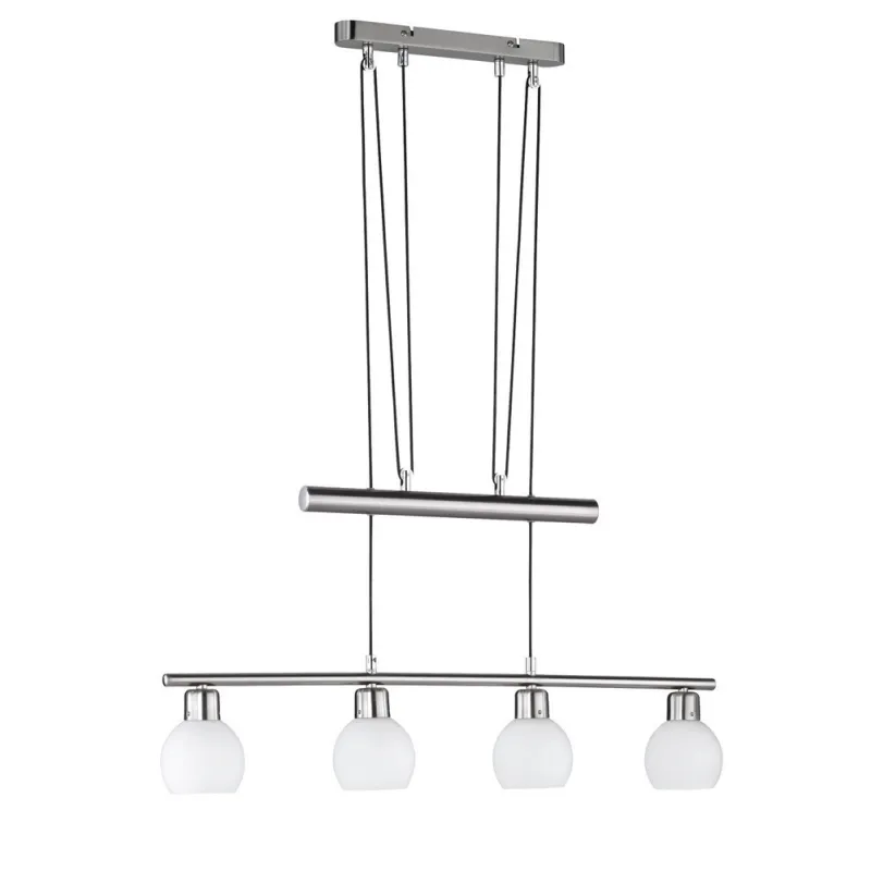 TRIO Suspension intérieur nickel mat et blanc FREDDY - Pas cher