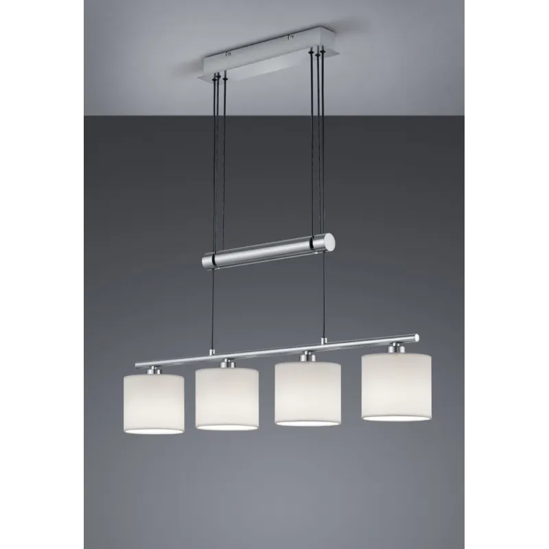 TRIO Suspension intérieur nickel mat et blanc GARDA - Pas cher