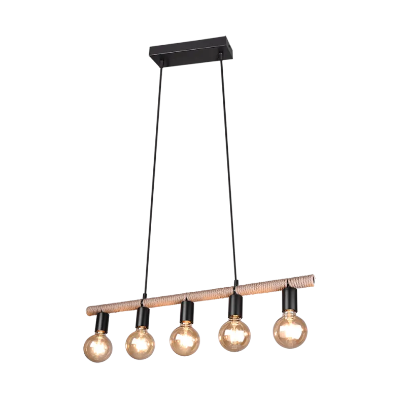 TRIO Suspension intérieur noir mat et brun EINAR - Pas cher