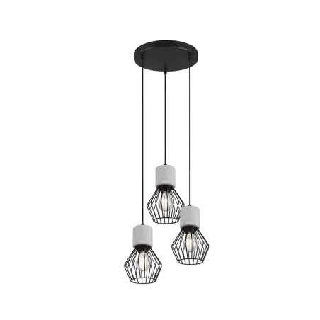 TRIO Suspension intérieur noir mat et couleur beton JAMIRO - Pas cher
