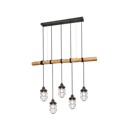 TRIO Suspension intérieur nickel antik et couleur bois FORESTER - P...