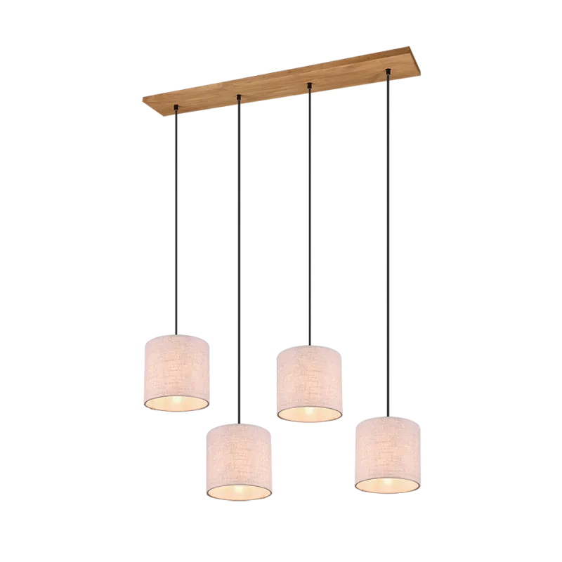 TRIO Suspension intérieur nickel antik et couleur bois ELMAU - Pas ...