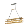 TRIO Suspension intérieur nickel antik et couleur bois KHAN - Pas cher