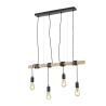 TRIO Suspension intérieur noir mat et couleur bois BRODY - Pas cher