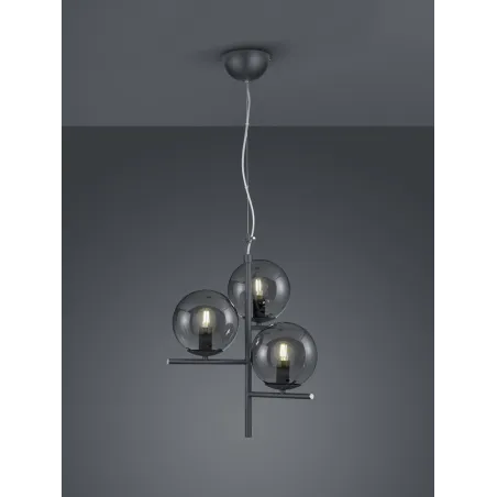 TRIO Suspension intérieur antracite et fumé PURE - Pas cher