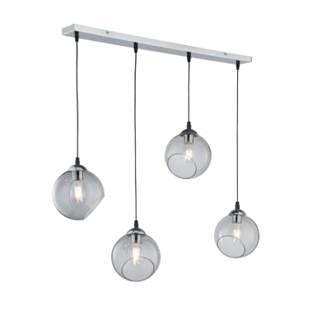 TRIO Suspension intérieur chrome et fumé CLOONEY - Pas cher