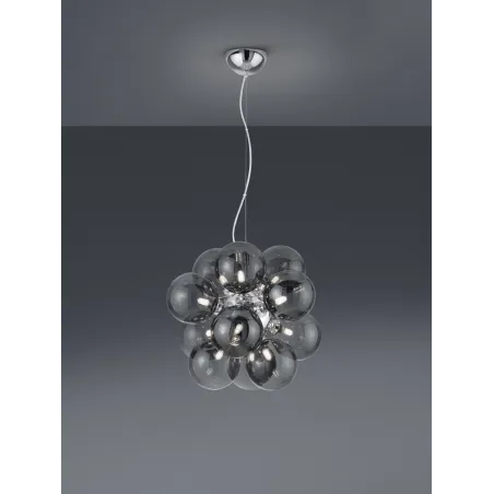 TRIO Suspension intérieur chrome et fumé ALICIA - Pas cher