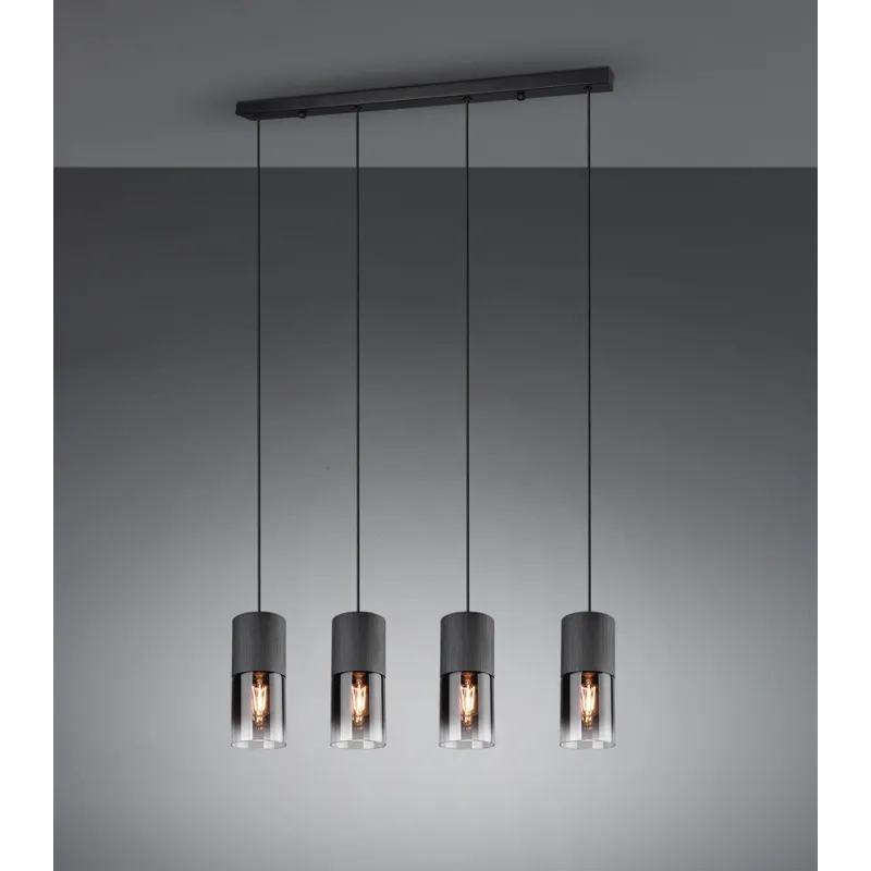 TRIO Suspension intérieur noir mat et fumé ROBIN - Pas cher