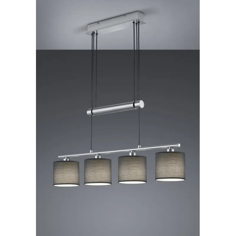 TRIO Suspension intérieur nickel mat et gris GARDA - Pas cher