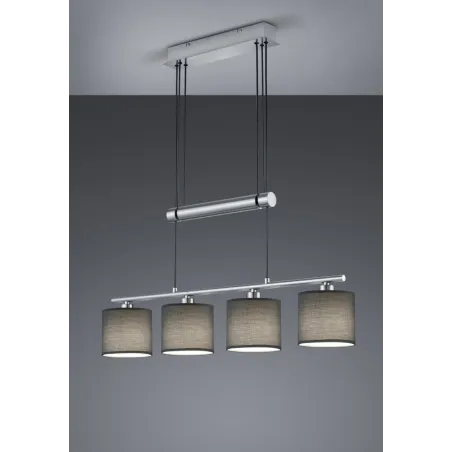 TRIO Suspension intérieur nickel mat et gris GARDA - Pas cher