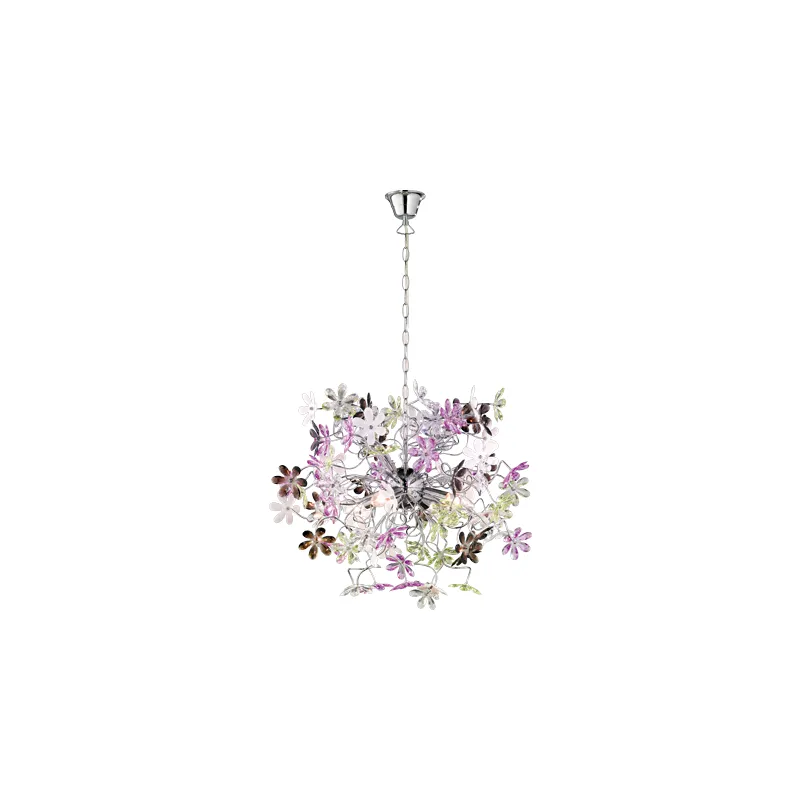 TRIO Suspension intérieur chrome et multicouleur FLOWER - Pas cher